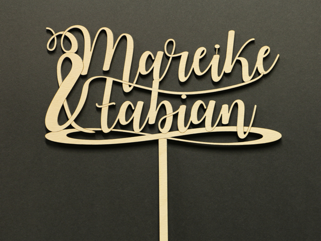 Schild für eine Hochzeitstorte (Cake-Topper)